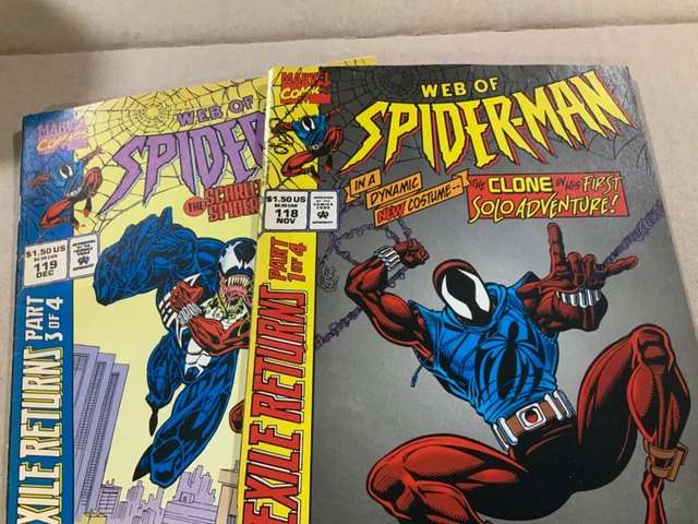 Web of Spider-Man #118 & 119 (1994) — 1st & 2nd app Ben Reilly as Scarlet Spider