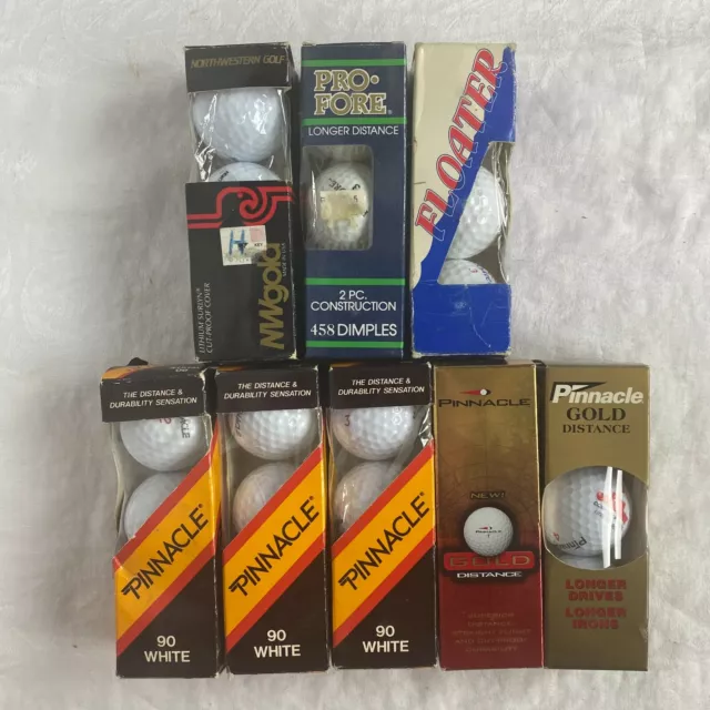 Lot of 24 Vintage Golf Balls Pinnacle 90 Gold Distance Pro Fore NWGold Floaters