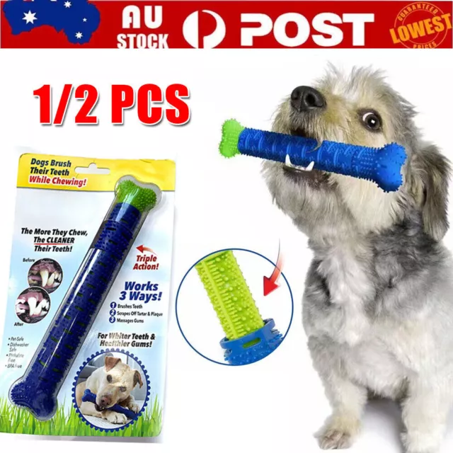 1/2x Pet Love Dog Toothbrush Drew Brush Bone Shape Toy Chew Dental Care Toy