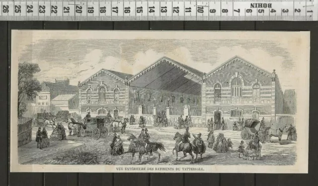 G322 / Engraving 1858 / Exterior View Of The Tattersall Buildings
