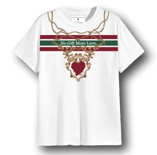 NO GIFT MORE LOVE WTS092 T-Shirt Donna Cotone Bianco