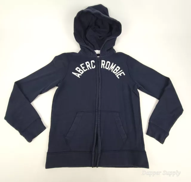 Abercrombie Kids Boys Full-zip Up Hoodie Size 11/12 Dark Navy Blue Sweater