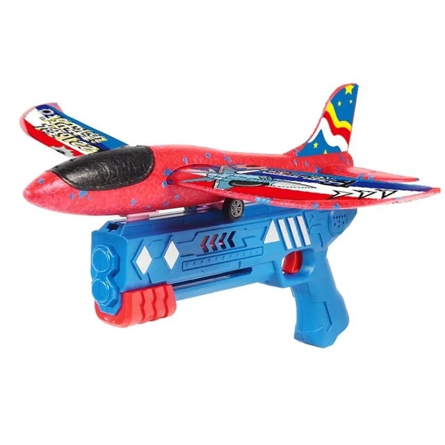 Éjection Mousse Avion Filet Rouge Lancement Pistolet Garçon Main Lancer Projectile Résistant Aux Chutes Luminescent Volant Jouets De Plein Air Pour Enfants