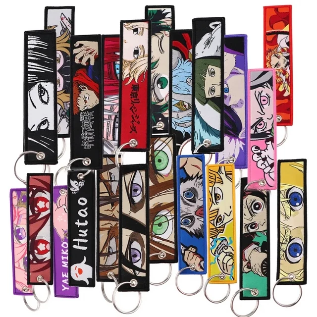 ANIME JET TAG Key Ring Embroidered Jujutsu Kaisen Bleach Tokyo Ghoul Demon Slaye £6.99 PicClick UK