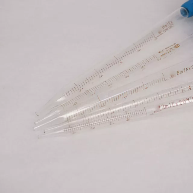 1ml 2ml 3ml 5ml 10ml Glass Graduated Pipette Rubber Bulb Lab Dropper Dispensing 2