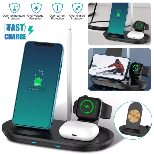 3 in 1 Qi Wireless Charger for iPhone Samsung Watch Fast Charging Dock Station