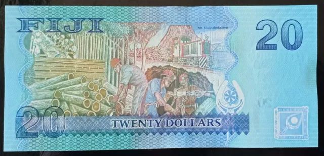 Fiji 2012 note 20 Dollars P-117 UNC "Fijian" Flora Fauna issue 2