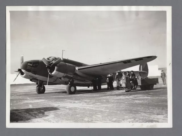 Lockheed Ventura B-34 Raf Transatlantic Terminal Original Ww2 Press Photo Censor