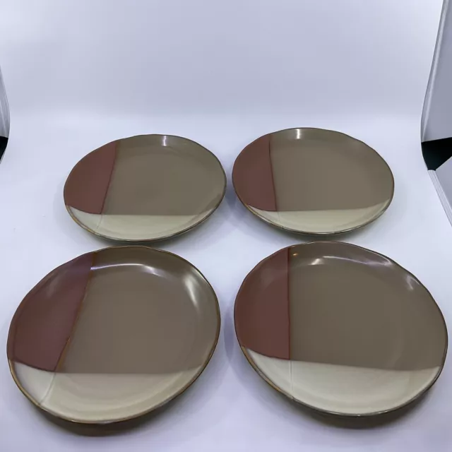 Set Of 4 Sango Gold Dust Sienna 8” Salad Plates 5039