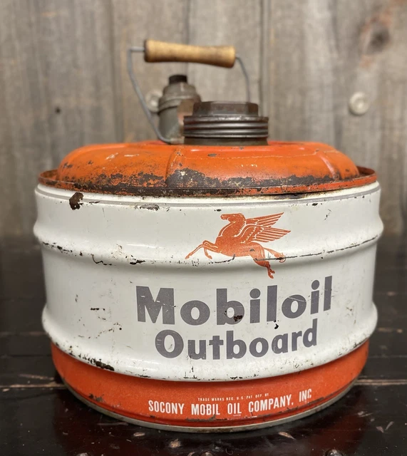 Vintage 2-1/2 Mädchen Mobil Öl Außenbordmotoren Gas Dose Mit Fliegende Pegasus