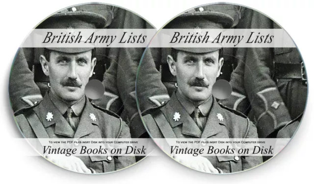 British Army Lists Books on DVD - Rare WW1 Medals Regimental Records History 246