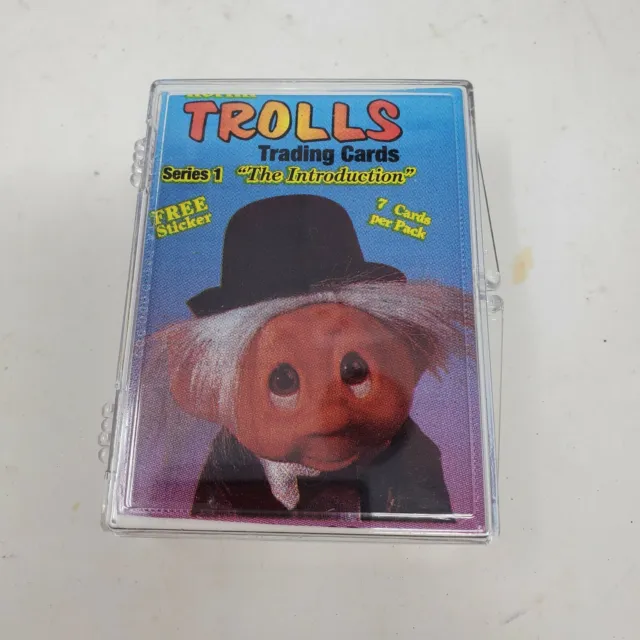 1992 Norfin Trolls Trading Cards 1 to 50 Minus # 7 Six Stickers with Case