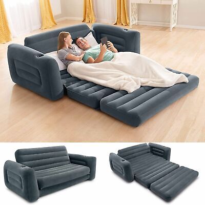 Sofa Bed Sleeper Queen Size Inflatable Air Folding Futon Convertible Couch Gray