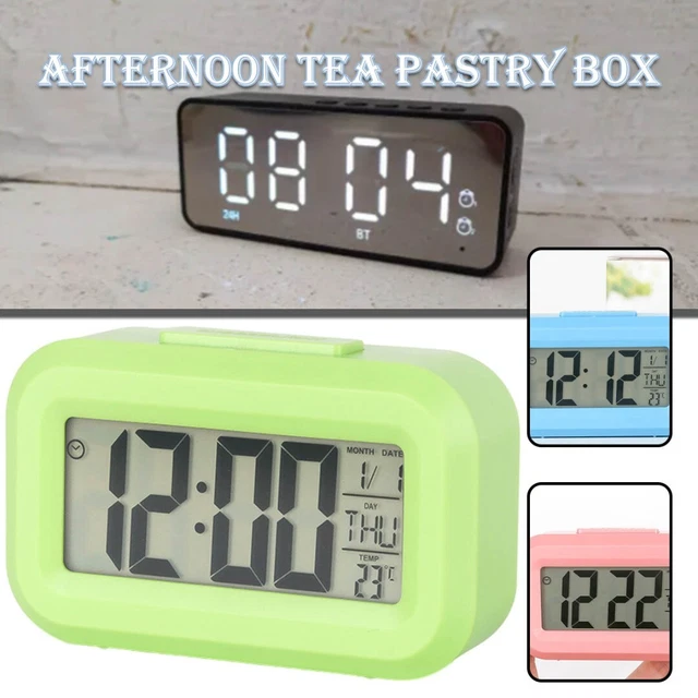 Digital LED Desk Alarm Clock Large LCD Display Snooze Temperature Bedside A