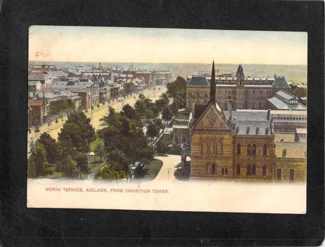 B3684 Australia SA Adelaide North Tce from Exhibition Tower vintage postcard