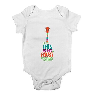 Personalised This Is My First Festival Baby Grow Vest Bodysuit Boys Girls Gift