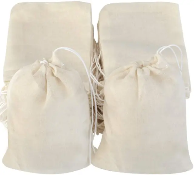 Bolsas con cordón de algodón Tayfremn, bolsas de muselina reutilizables bolsas de algodón natural con Dr