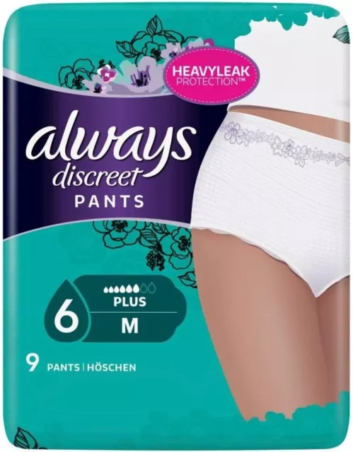 9 x Always Discret Boutique Hose Plus Unterwäsche Medium Komplettschutz