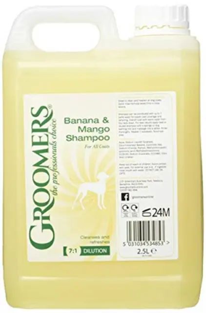Groomers Banana and Mango Dog Shampoo, 2.5 Litre