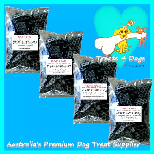 MIXED LIVER 125g 250g or 500g TREATS 4 DOGS Premium Thin Cut Pet Training Foods