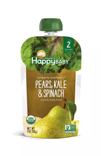 Happy Baby Organic Clearly Crafted Stage 2 Baby Food, Pears/Kale/Spinach, 4 Ounc 2