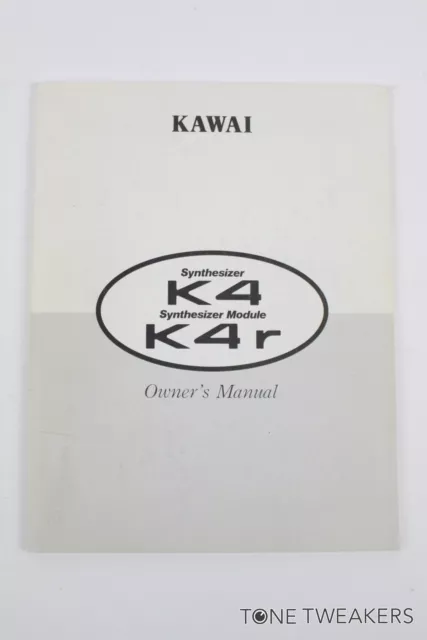 Kawai K4 K4r Owners Manual instruction user guide book VINTAGE SYNTH DEALER