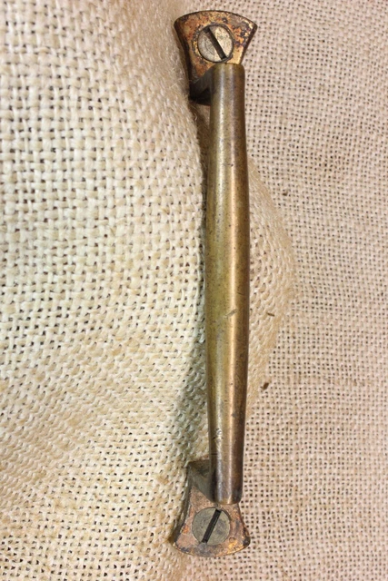 Old Screen Door Drawer Handle cabinet Pull Smooth Dark Brass 4 5/8” simple charm