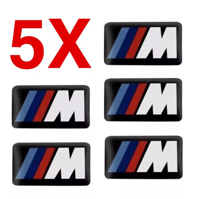 ‼️5X BMW M PERFORMANCE LOGO STEMMA EMBLEMA ADESIVO RESINATO 3D (17x9mm)