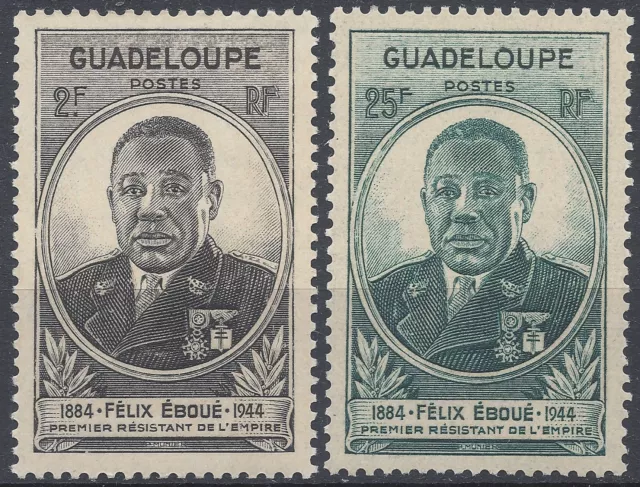 FRANCE COLONIE GUADELOUPE N°176 NEUF * MH et N°177 NEUF ** LUXE MNH