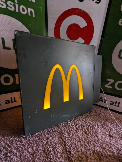 GENUINE MCDONALD'S GOLDEN Arches M Illuminated Light Up Sign Metal ...