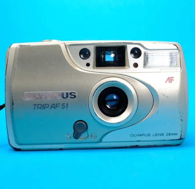 Olympus Trip AF 51 35mm Point & Shoot Film Camera 28mm Auto Focus Lens Working!