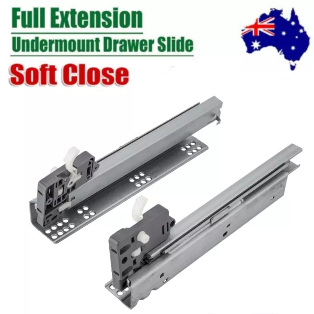 SOFT CLOSE Drawer Concealed Undermount Full Extension Runners Slides Heavy Duty