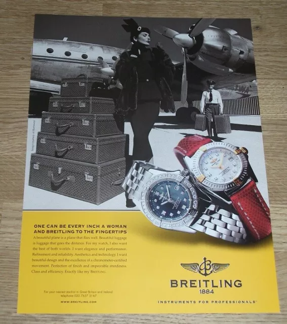 BREITLING 1884 WATCH ADVERT FASHION - MAGAZINE ADVERT 40 X 28 cm WALL ART