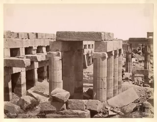 Egypte, Karnak, grand Temple, Colonnade de la Salle des Enceintes Vintage albume