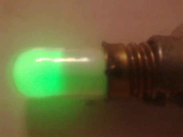 Lot 2 pcs TLZ-1-1 Green Neon Tubes E10 Base NOS Tested