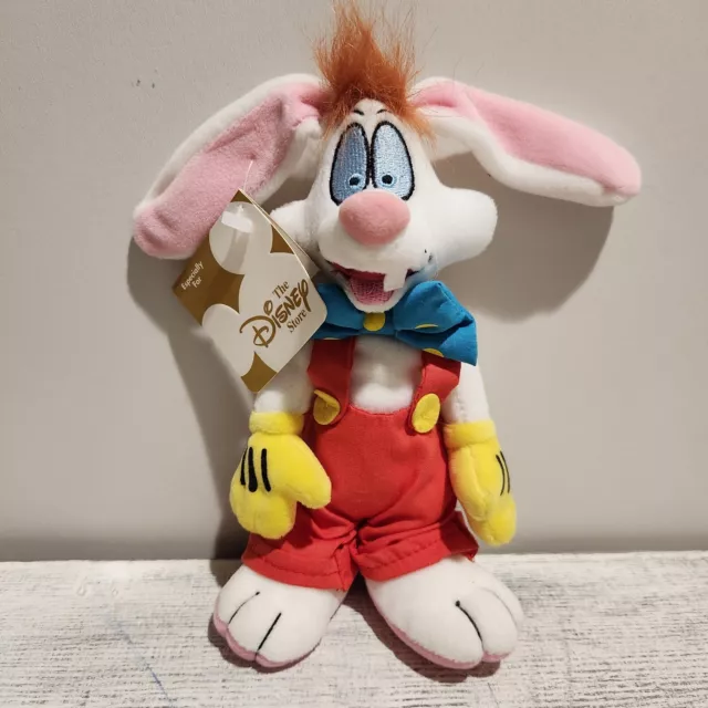 Disney Store Gold Tag Roger Rabbit 8” Plush Beanie Bag Who Framed Roger Rabbit