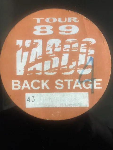 Backstage pass Vasco Rossi tour Fronte Del Palco 1989