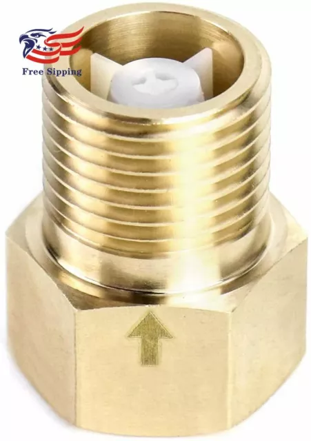 Brass One-way Check Valve 1/2" Female to 1/2" Male Thread Backflow Preventer