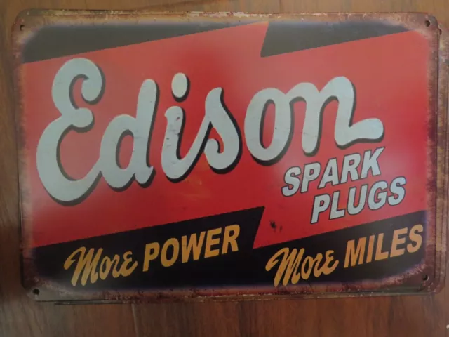 edison spark plugs  tin metal sign MAN CAVE brand new