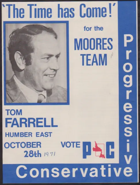 1971 Newfoundland PC Tom Farrell Political Campaign Literature & Photos