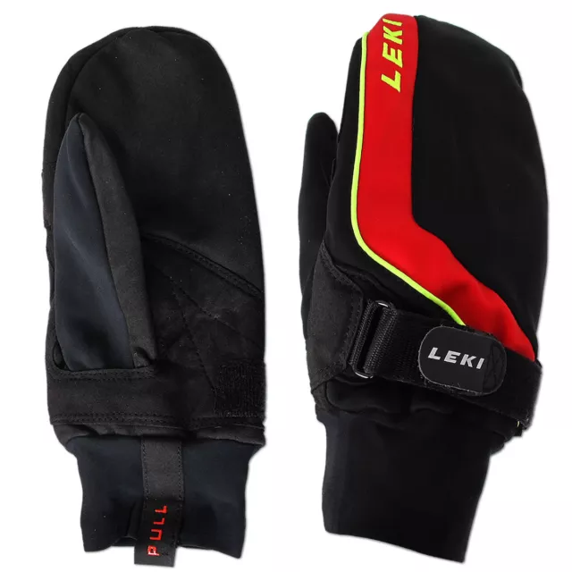 LEKI Fäustlinge Skihandschuhe Shark Cruiser Mitten Trigger S Loop schwarz-rot