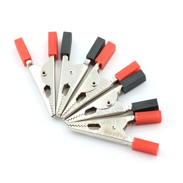 5Pcs 50mm Plastic Durable Handle Test Probe Metal Alligator Clips ATA.EO