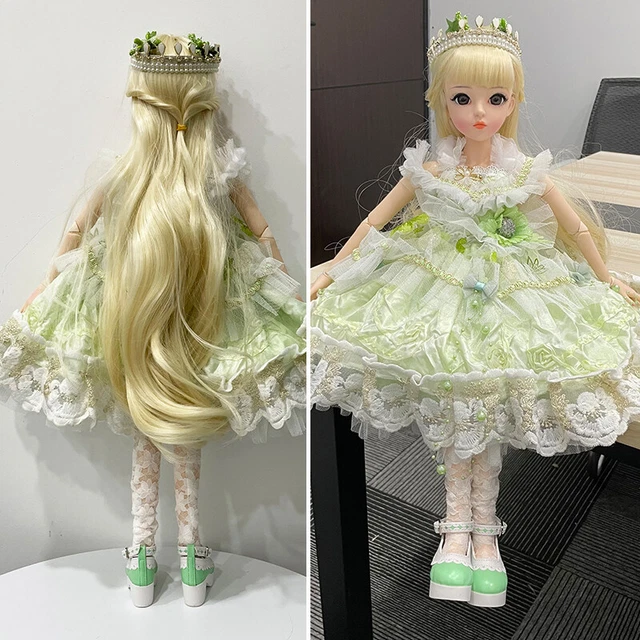 24in 1/3 BJD Doll Joint Movable Girl Princess Dress Shoes Wig Eyes Full Set Gift