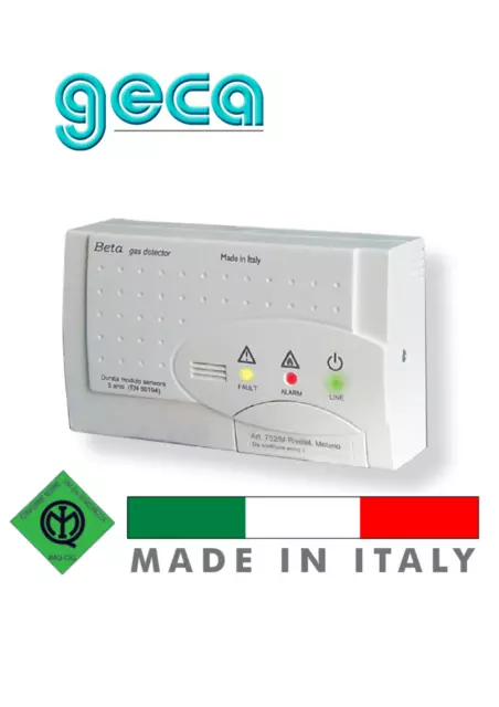 Geca 37521604 Beta 752 Rivelatore Metano  Certificato C/ Sensore Sostituibile