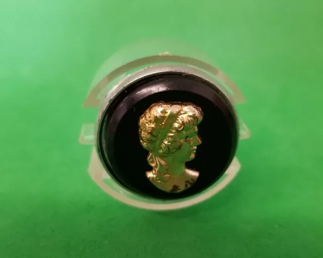 Vintage CAMEO Ring + ring-holder plastic gumball vending prize - FREE SHIPPING