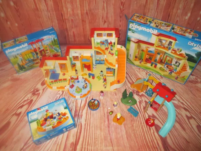 Playmobil Set Kita Sonnenschein 5567 Krabbelgruppe 5570 Turnhalle 6386 Bällebad