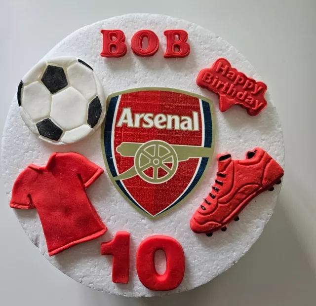 Edible Icing Fondant Arsenal Football Club Cake Topper Decoration