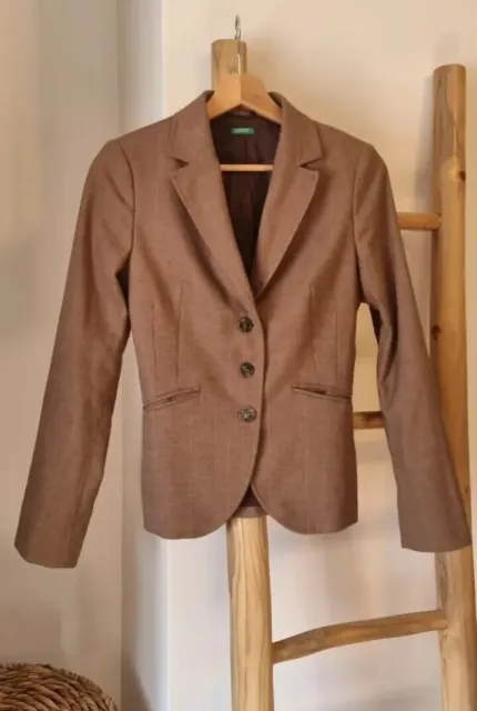 Vintage Brown Tweed Check Academia Victorian Riding Jacket Blazer UK 8-10