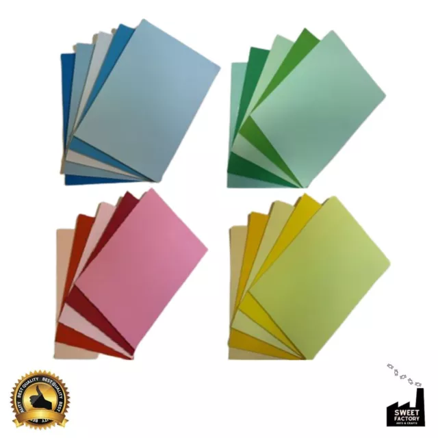 A4 Coloured Card 160gsm Mixed Assorted Tint Colours 25, 50 & 100 Sheet Packs