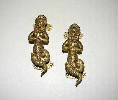 Brass Cobra Woman Snake Drawer Puller 6'' Inches Apsara Naga Kanya Handles HK231